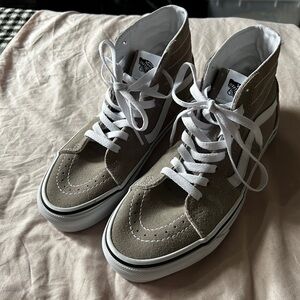 Vans High-Top Sneakers in Tan and White.  Brand New